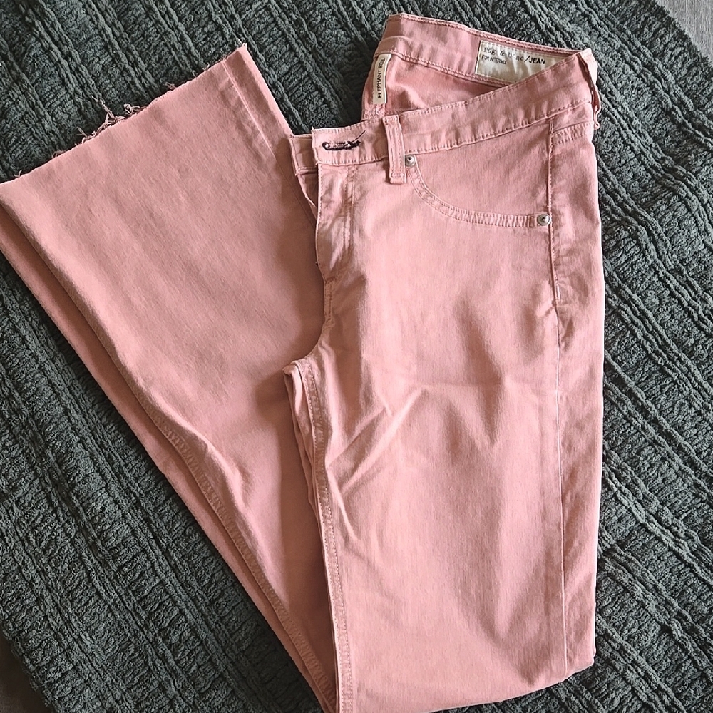 Rag & Bone Pink Flare Wide Leg Jeans